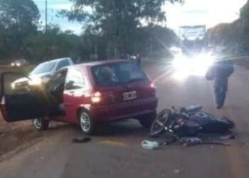 ACCIDENTE ENTRE AUTO Y MOTO EN VIRASORO – UN HERIDO