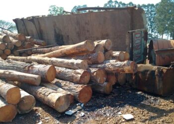 PUDO SER UNA TRAGEDIA: CAMIÓN CON ROLLOS VOLCÓ EN EL CASCO URBANO DE VIRASORO
