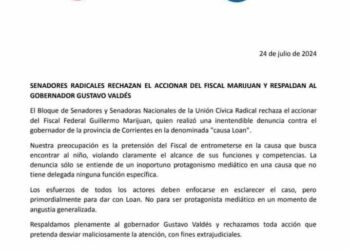 FUERTE RESPALDO AL GOBERNADOR VALDÉS: SENADORES, DIPUTADOS Y ÓRGANOS PARTIDARIOS SE PRONUNCIARON CONTRA EL ATROPELLO DEL FISCAL MARIJUAN